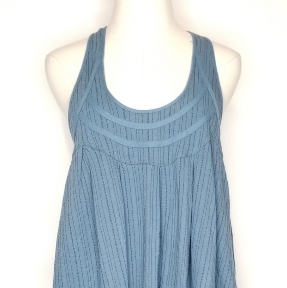 Free People Women's Blue Green/Cyan Hi Lo Tunic Top , Small - Picture 3 of 9